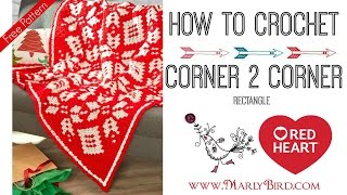 How to Crochet Half Double Crochet Corner to Corner Rectangle [upl. by Garin]