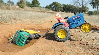 Tipper Truck Accident Pit Pulling Out Ford Tractor 5630  Mahindra Tractor  Tata Truck  CS Toy [upl. by Enaxor98]