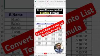 Convert Columns into List Using Textjoin  Convert Columns into List  Textjoin Formula in Excel [upl. by Huai776]