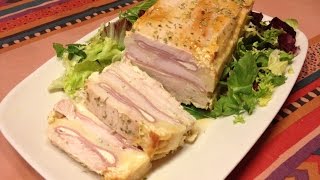 Pastel frío de pollo relleno de jamón y queso [upl. by Lucania700]