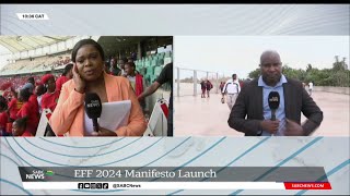 EFF Manifesto Launch 2024  Supporters await arrival of party leader at Moses Mabhida Stadium [upl. by Iclehc]