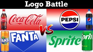 CocaCola VS Pepsi VS Fanta VS Sprite  Logo Battle [upl. by Dumanian]