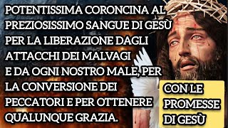 CORONCINA POTENTISSIMA AL PREZIOSISSIMO SANGUE PER LIBERARSI DAGLI ATTACCHI DEI MALVAGI E OGNI MALE [upl. by Gertie314]