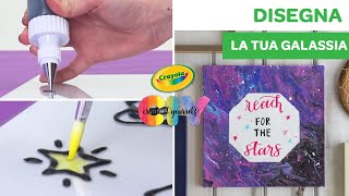 COME DISEGNARE UNA GALASSIA FAI DA TE ☄️  Lavoretti per bambini Crayola CIY [upl. by Kaliope369]