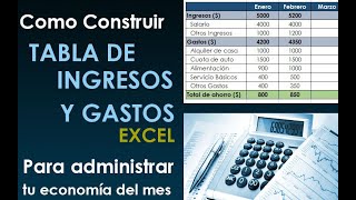 Tabla de Ingresos y Gastos en Excel para administrar tus finanzas [upl. by Ramsden]