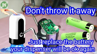 How to Replace  Change 37 Volt DC LiIon Battery Into Water Bottle Dispenser Pump 5 Gallons FHD 4K [upl. by Ecraep]