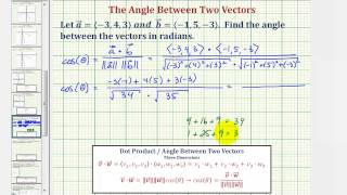 Ex Find the Angle Between Two Vectors in Three Dimensions [upl. by Tasha]