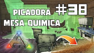 Ark Survival Evolved 38 Creamos la picadora industrial y mesa química [upl. by Sualohcin]