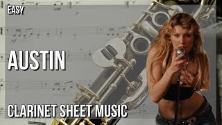 SUPER EASY Clarinet Sheet Music How to play Austin by Dasha [upl. by Ilona780]