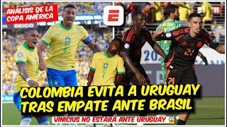 Partidazo de COLOMBIA y James ante BRASIL que irá en 4tos frente Uruguay sin VINÍCIUS  Copa América [upl. by Yeta]