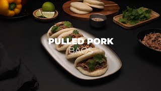 Homemade steamed bao buns with pulled pork [upl. by Maxey981]