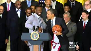 Obama tells LeBron quotIts your world manquot [upl. by Latterll]