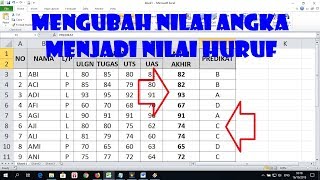 Cara Mengubah Nilai Angka Menjadi Nilai Huruf [upl. by Auhsuoj]