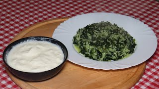 Burani me spinaq per 10 minuta  Spinach rice recipe [upl. by Cesar403]