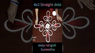 Small colorful 4 dots rangoli kolam designs amp muggulu [upl. by Kile]