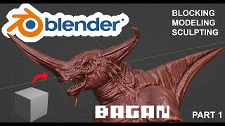 Bagan Super Godzilla  Blender  Timelapse Modeling Sculpting Part 12 [upl. by Ynnaej422]