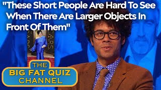 Richard Ayoades Constantly Amused By Short People Behind Tall Objects  Big Fat Quiz [upl. by Nnairrek470]