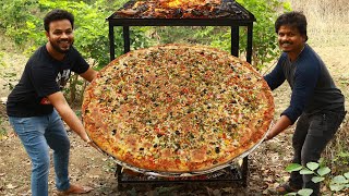 Dominos Veg Pizza  Giant Homemade Pizza Recipe  Grandpa Kitchen [upl. by Llij220]