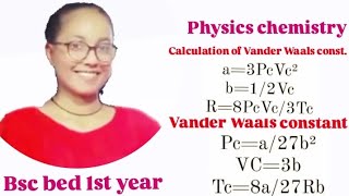 bsc bed 1st year  Vander Waals constant  calculation of Vander Waals constant  Hindi medium notes [upl. by Gierc]