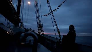 Capstan Shanty Ye Banished Privateers cover on board a tall ship at night [upl. by Ahsiekar]