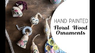 hand painted floral wood ornaments [upl. by Azmuh175]