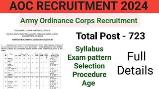 Army Ordinance Cops AOC Recruitment 2024  Army Recruitment 2024 [upl. by Anivram]