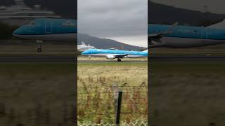 KLM E190 avgeeks klm embraer e190 belfastcityairport landinggear shorts subscribenow [upl. by Leipzig]