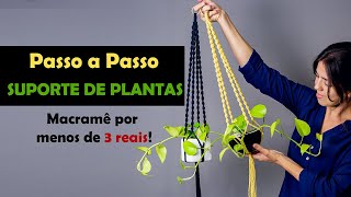 SUPORTE DE PLANTAS PASSO A PASSO  macrameparainiciantes macramêpassoapasso [upl. by Arraic]