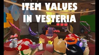 List Of All Item Values In Vesteria All Item Values Post Beta [upl. by Ayikat]