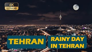 TEHRAN 2021 4K  Driving in Tehran in Winter in Rainy Day in wonderful Weaher [upl. by Nodnar]