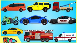 Learning Street Vehicles  Cars and Trucks for Kids  Videos for Children  Little Kids TV [upl. by Nuaj]