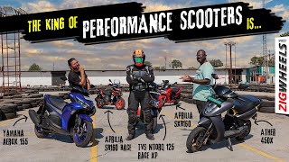 2022 Performance Scooter Comparison  Yamaha Aerox 155 Aprilia SR 160 TVS NTorq 125 And More [upl. by Ytoc982]