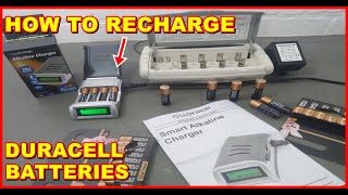 HOW TO RECHARGE DURACELL NON RECHARGABLE BATTERIES ALKALINE BATTERY CHARGER Charge Normal AA AAA [upl. by Dodd]