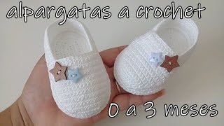 alpargatas a crochet  bebe0 a 3 meses [upl. by Mcgurn]