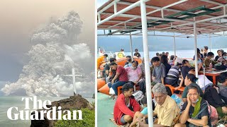 Indonesia thousands evacuated as volcano eruption spreads ash as far as Malaysia [upl. by Survance]