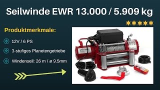 Elektrische Seilwinde 12V  5909 KG  inkl Funkfernbedienung [upl. by Elleb]