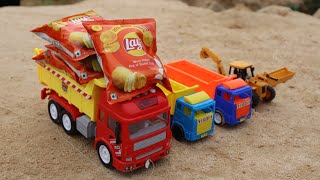 lays chips  Fully loading dumper truck  accident in rever  2 tractor full out Majhitoys [upl. by Lamag498]