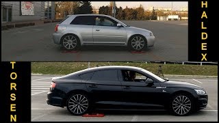 SLIP TEST  HALDEX vs TORSEN  Audi S3 Quattro 2000 vs Audi A5 Quattro 2017  4x4testsonrollers [upl. by Pussej]