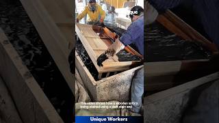 Wooden sofa staining and assembly tutorial  The workers do their job perfectly  machine shorts [upl. by Yeliac]