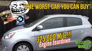 524000km Mitsubishi Mirage engine teardown [upl. by Mloclam195]