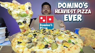 DOMINOS HEAVIEST CHEESE PIZZA EVER 🍕THE CHEESE DOMINATOR PIZZA WITH ALL TOPPINGS AVAILABLE MUKBANG [upl. by Alage484]