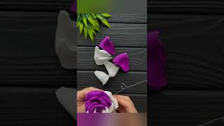 Beautiful paper rose crepe paper flowerdiycraftspaperflowerdiyhomedecorviralpleasesubscribe [upl. by Enelrak]