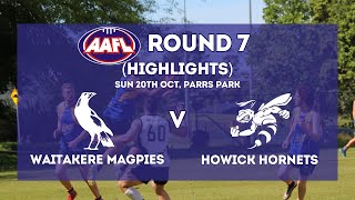 AAFL 2024  Round 7 Highlights  Waitakere Magpies vs Howick Hornets [upl. by Raddi343]