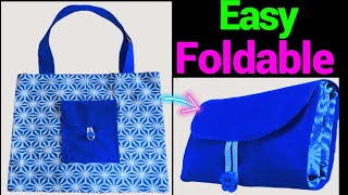 How To Make Foldable Shopping Bag Just 1 Piece Of Fabric amp No Lining Easy Beginners Sewing Tutorial [upl. by Eiramoj824]