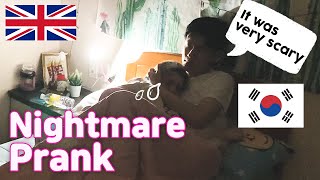 AMWFSleeping scare on my Korean boyfriend  It was scary babe   Emotional Reaction [upl. by Iuqcaj]