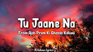 Tu Jaane Na Lyrics Ajab Prem Ki Ghazab Kahani  Ranbir K Katrina Kaif Upen Patel krishna [upl. by Evander578]