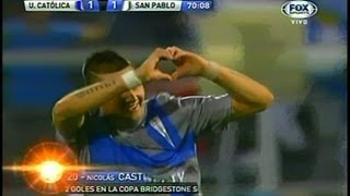 Gol de Nicolas Castillo Uni  Universidad Catolica 1  San Pablo 1  Copa Sudamericana 2012 [upl. by Aivun]