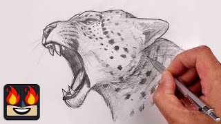 How To Draw a Leopard  Sketch Tutorial [upl. by Filippa]