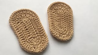 Suelas Zapatos Bebe Crochet Talla 03 meses Tutorial [upl. by Yole]