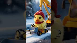 The cute duck works hard in the winter season🐥cuteduck entertainment [upl. by Alisha]